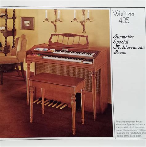 Wurlitzer Vintage Organ Catalog Early 1970s Original Not A Reverb