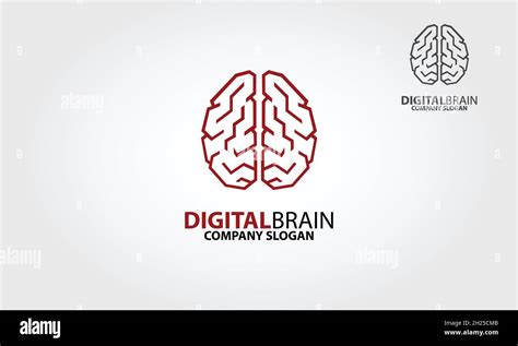 Digital Brain Vector Logo Template A Modern Logo Featuring A Human