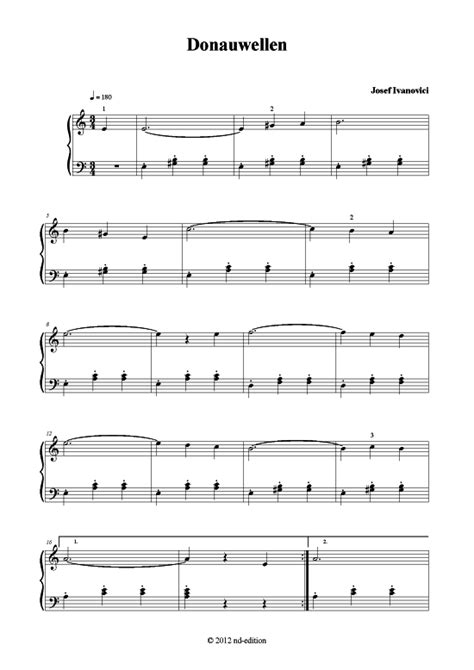 Eine kleine nachtmusik (romanze) von wolfgang amadeus mozart: Donauwellen (Klavier solo einfach) Josef Ivanovici (bearb.) >>> KLICK auf die Noten um Reinzuhören