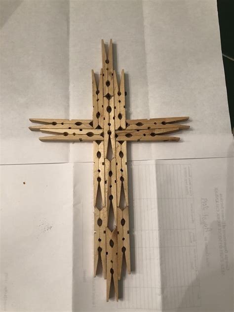 Handmade Cross Wall Cross Clothespin Cross Wood Cross
