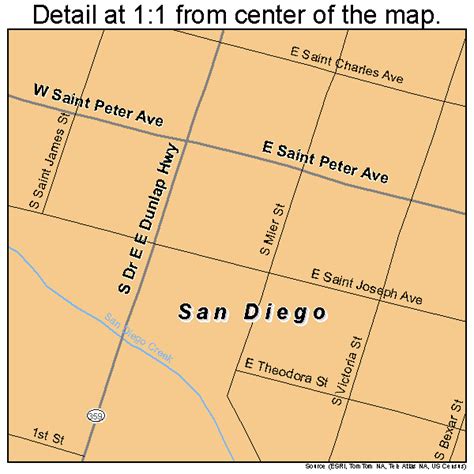 San Diego Texas Street Map 4865180
