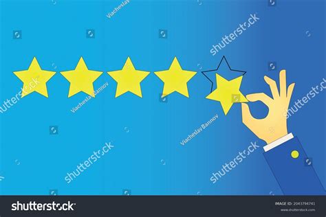 Star Rating Illustration Hand Puts Five Stock Vector Royalty Free