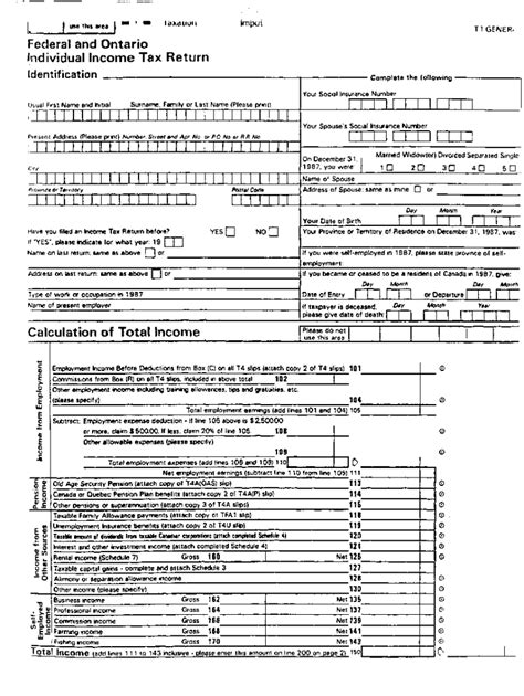 Fillable Online 5006 R T1 General 1987 Income Tax And Benefit Return