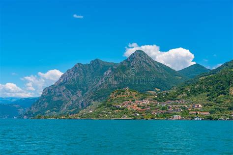 Marone Village At Iseo Lake In Italy Stock Image Image Of Hotel Lake
