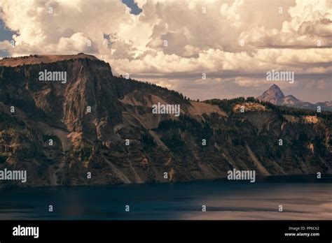 Mt Thielsen Rises Beyond The Caldera Rim Of Oregons Crater Lake