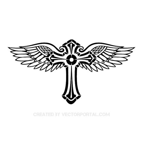 Kreuz mit Flügeln image ai Royalty Free Stock SVG Vector