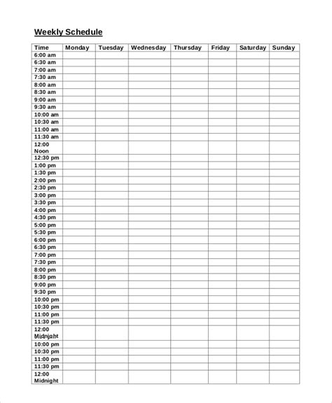 Employee Work Schedule Template Pdf 35 Hour Work Week Schedule Examples