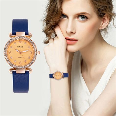 women watch christmas watch ultra thin bright diamond watch leather band quartz watch analog