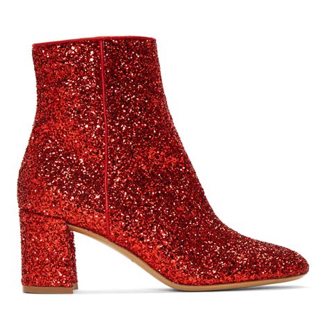 Mansur Gavriel Red Glitter Boots Glitter Boots Outfit Boots Boots