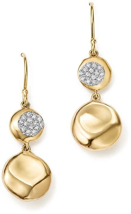 IPPOLITA 18K Yellow Gold Onda Diamond Pebble Drop Earrings 100
