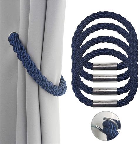 Magnetic Curtain Tieback Clips 4 Pieces Curtain Rope Buckles Tieback