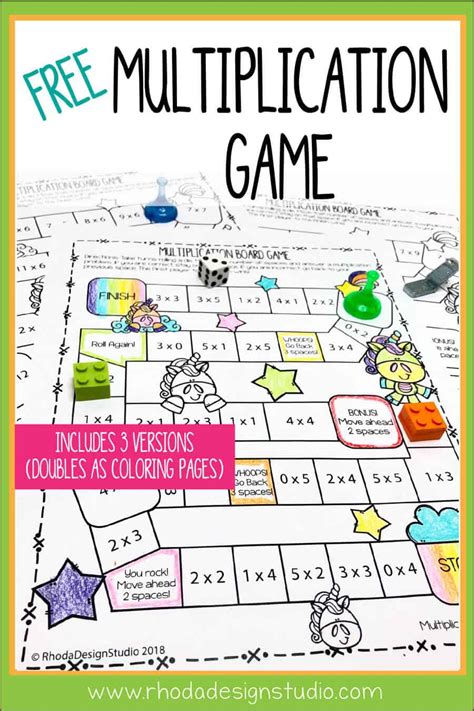 Easy To Use Free Multiplication Game Printables