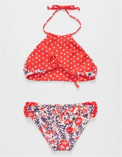 Billabong Free Babe High Neck Girls Reversible Bikini Set Multi Tillys