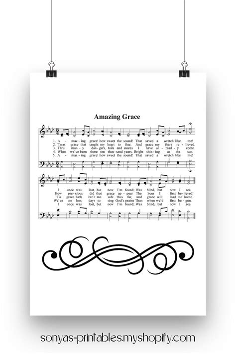 Amazing Grace Fancy Hymnal Sheet Music Wall Art Etsy