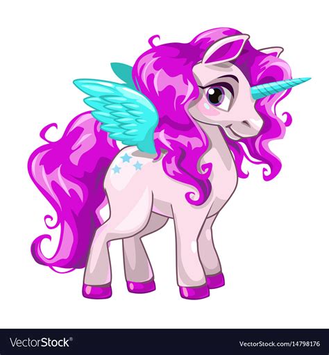 Cute Unicorn Princess Icon Royalty Free Vector Image