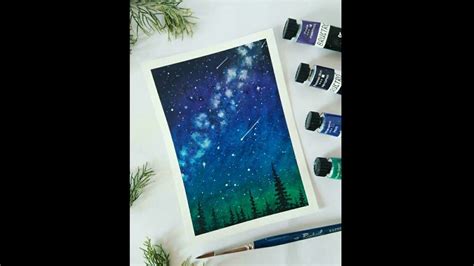 Watercolor Galaxy Sky Painting For Beginners Youtube