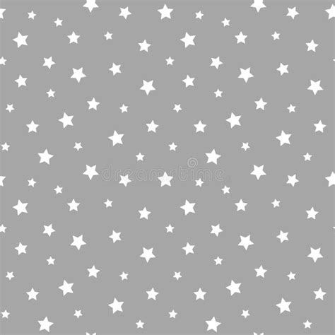 Seamless Pattern With Soft Grey Stars On White Background Seamless