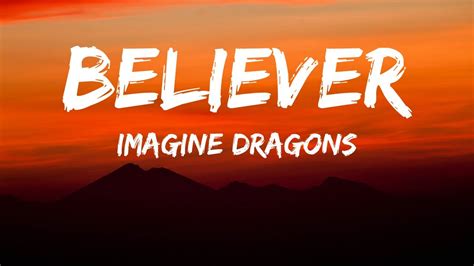 Believer Imagine Dragons Lyrics Believer Lyrics Youtube