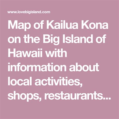 Interactive Map Of Kailua Kona Big Island Hawaii Kailua Kona