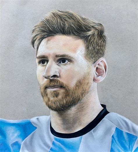 Lionel Messi Coloured Pencil Drawing Among Sakura Messi Color