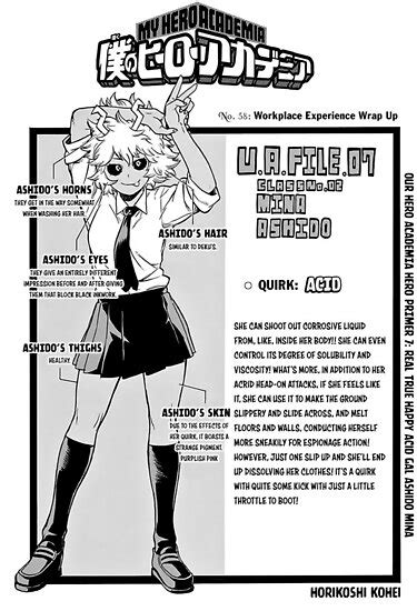 My Hero Academia Mina Ashido Information Sheet Posters By