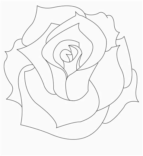 Rose Outline Drawing Easy Outline Rose Tattoo Drawing Flowers Roses