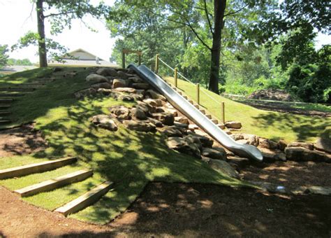 Slide Built Into Hill Natural Playground Playground Backyard Playground