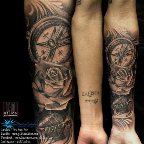 Realistic Compass And Rose Tattoo By Pit Fun Facebook