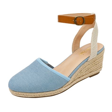Dream Pairs Womens Comfort Ankle Strap Sandals Espadrilles Wedge