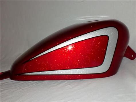 Candy Red Flake With Silver Flake Scallops Paint Set Details Gas Tank