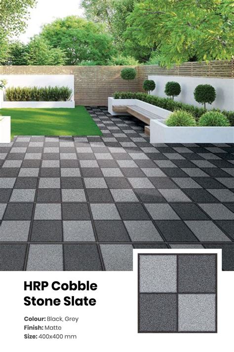Matte Finish Grey Cobblestone Tile For A Plush Outdoors Porch Or