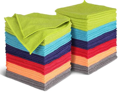 masthome microfiber cleaning cloths pack of 60 12 6 x 12 6 inch reusable and