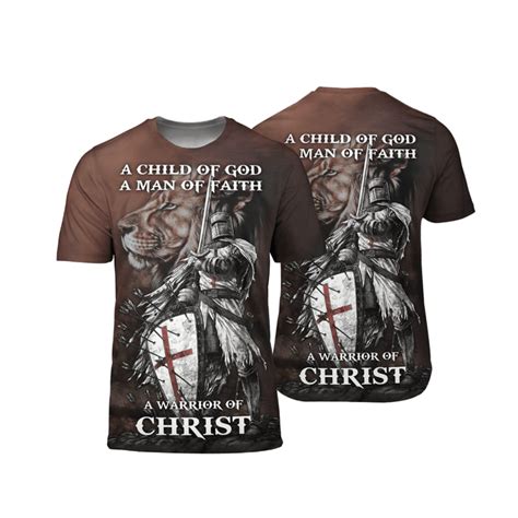 A Child Of God A Man Of Faith Jesus Christ Knights Templar 3d T Shirt