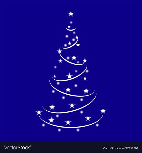 Sparkle Christmas Tree Made Of Shiny Stars Neon Vector Image