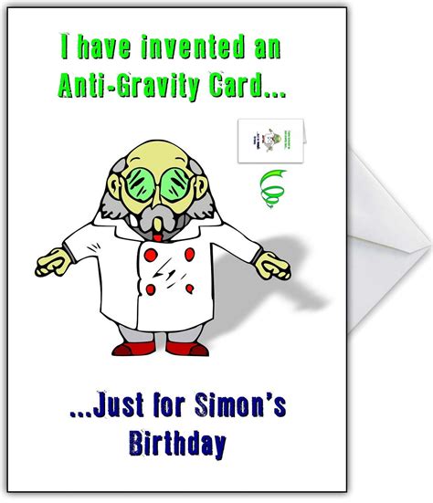 Mad Scientist Birthday Card Anti Grav Card That Card Shop