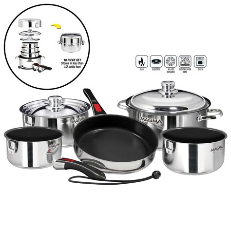 Maybe you would like to learn more about one of these? Magma A10-366-2 10pc Stainless Steel Nesting Cookware Non ...