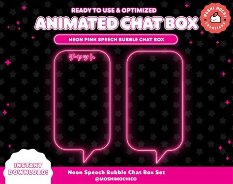 Animated Neon Chat Box For Twitch Custom Stream Overlay Etsy