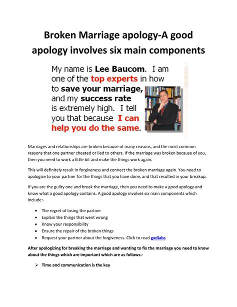 My Publications Broken Marriage Apology A Good Apology Involves Six