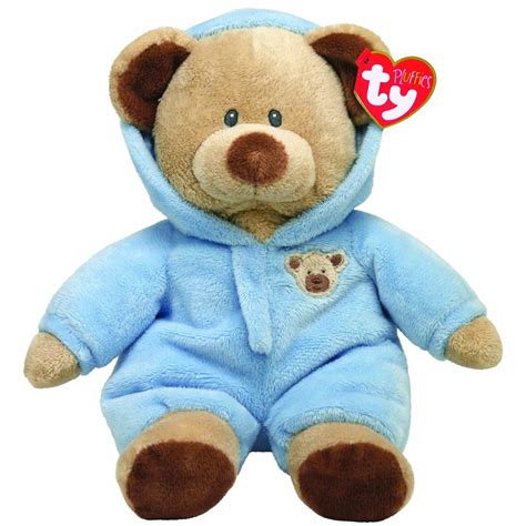 Pyoopeo Ty Pluffies Baby Bear Blue 11 27cm Plush Medium Soft Stuffed