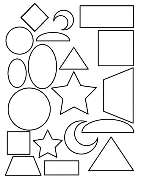 From clouds, trees, and animals, to basic shapes in toys. Printable Shapes to Color | Coloring Pages
