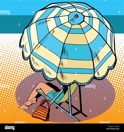 woman umbrella heat sun stock vector images alamy