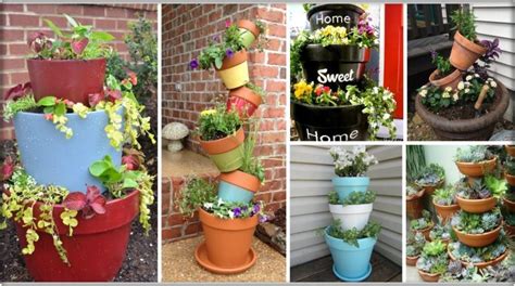 Stacked Diy Flower Pots Photos Video