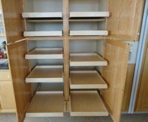 Our cabinet pull out shelves install in minutes. Pantry cabinets benefit from having slide out shelves ...