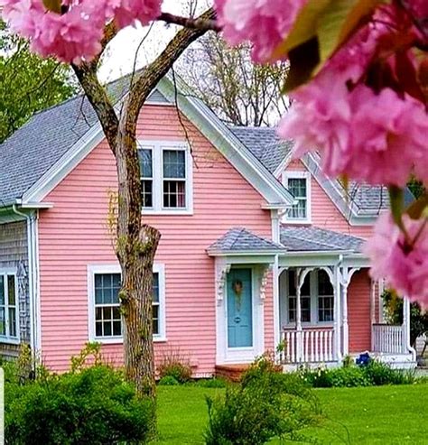 Pin By Sherry On Home Ideas Pink Houses Cottages And Bungalows Pink