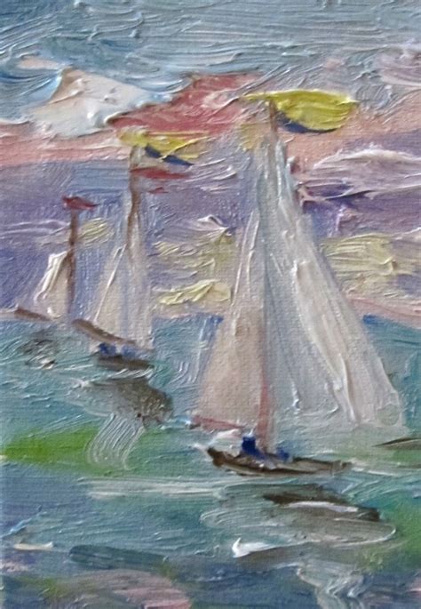 Painting Of The Day Daily Paintings By Delilah Sailboat Aceo Oil Painting