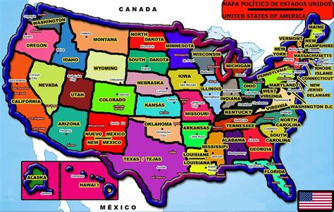 Capitales De America Mapa Interactivo Mapa De Estados Unidos De