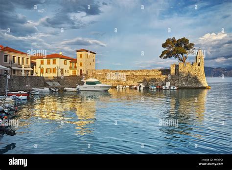 Sunset At The Port Of Nafpaktos Town Western Greece Stock Photo Alamy
