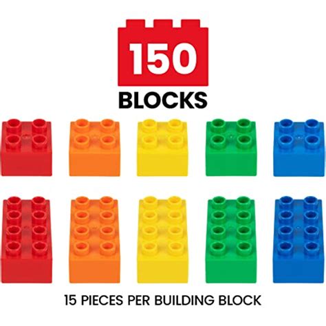 Prextex 150 Piece Classic Big Building Bricks Large Toy Blocks