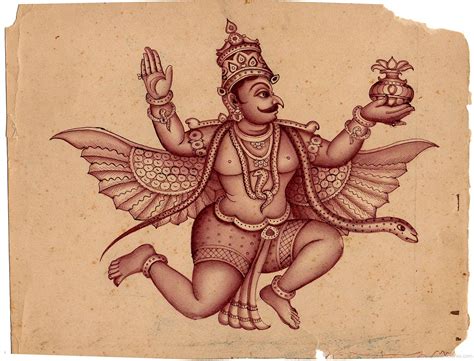 Painting Of Garuda Indian Folk Art Hindu Art Traditional Tattoo Flash