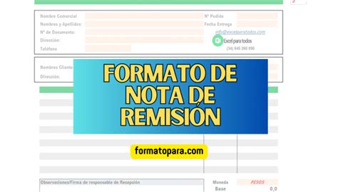 Nota De Remisión Ejemplos Formatos 2023 Formatos Gratis